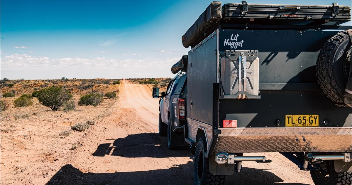 Camper trailer in the outback